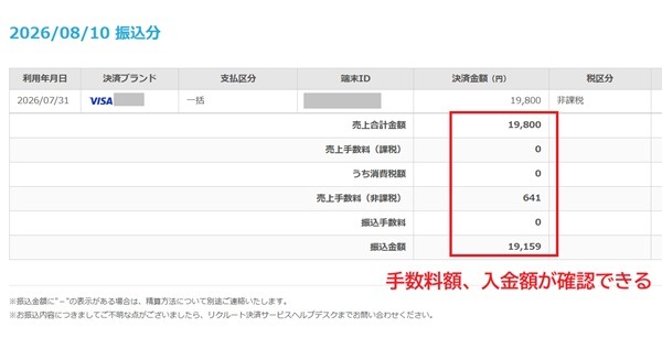 Airペイ振込明細
